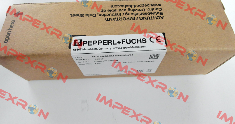 p/n: 191240, Type: UC4000-30GM-IUEP-IO-V15 Pepperl-Fuchs