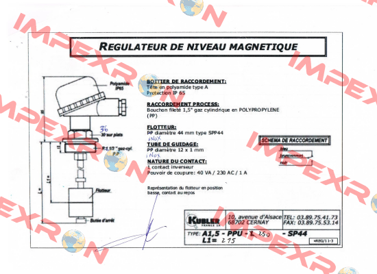 A1.5-PPU-250-SP44 old code, new code ABRPP1, 5"-PPU-L250/12-PP44A  Kübler