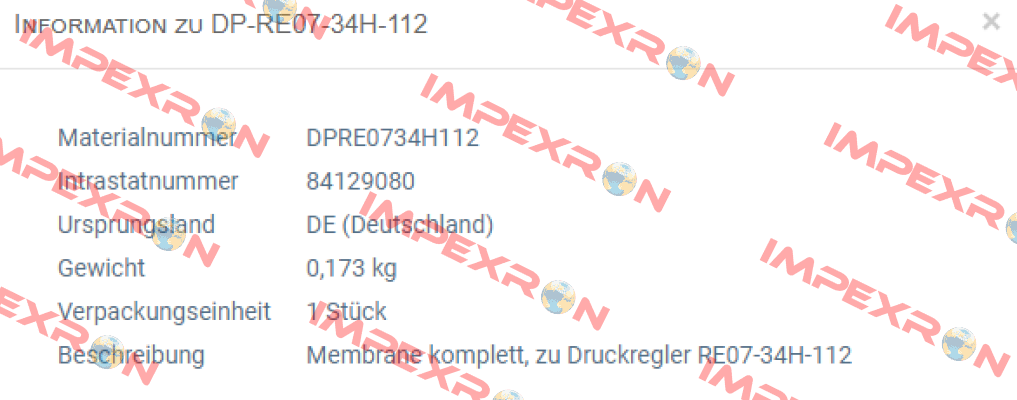 DP-RE07-34H-112  (Membrane zu Druckregler RE07-34H-112)  STASTO