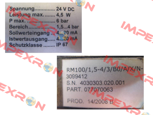 RM100/1,5-4/3/B0/A/X/N-3099412 - Obsolete, replaced by RM100/1,5-4/3/B0/C/3/N 077070132  Specken Drumag